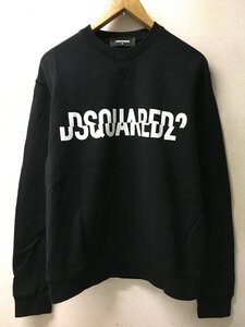 ◆国内正規 DSQUARED2 ディースクエアード 切替 ロゴ デザイン スウェット トレーナー 黒 サイズM 美