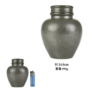 【KEI】古錫 大型 煎茶 茶壺 茶壷 高さ14.8㎝ 重量894g　K51