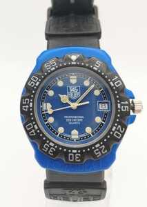 【稼働品】ボーイズ クォーツ タグホイヤー TAGHEUER Professional 200m フォーミュラ1シリーズ 381.513/1 青/黒文字盤 純正ベルト 管#1