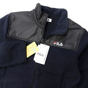 ★フィラ FILA 新品 メンズ 高品質 快適 保温 暖かい 厚手 UVCUT 両面 フリース ジャケット 紺 Mサイズ[442341-NV-M] 一 二 壱★QWER