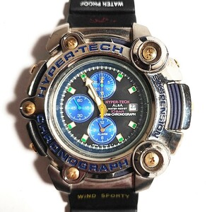 動作品 SEIKO ALBA HYPER TECH セイコー アルバ ハイパーテック クロノグラフ クォーツ メンズ腕時計 稼働品 r614