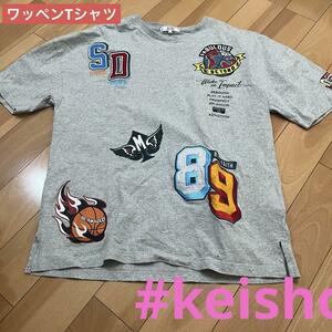 ワッペン　Tシャツ　オーバーサイズ