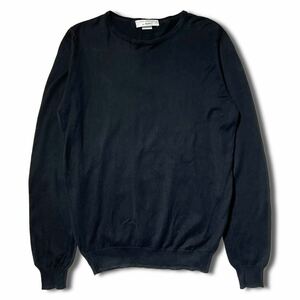 JOHN SMEDLEY × BEAMS F 別注 シーアイランド コットン ニット セーター XS ブラック 長袖 ジョンスメドレー ビームス エフ