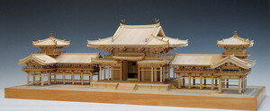 ★【木工用アロンアルファ＋カッター＋紙やすり付き】　ウッディジョー 木製建築模型 1/75 平等院 鳳凰堂　送料無料