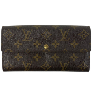 ルイ・ヴィトン Louis Vuitton ポシェット ポルト モネ クレディ 二つ折り 長財布 モノグラム ブラウン M61726 レディース 【中古】