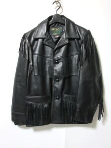 未使用 定価13万900円 Schott ショット LEATHER FRINGE JACKET レザー フリンジ ジャケット 黒 38