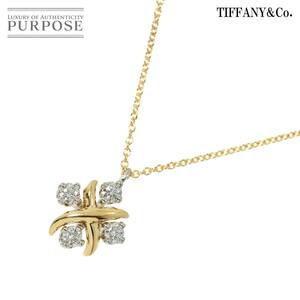 ティファニー TIFFANY&Co. ダイヤ ネックレス 40cm K18 YG イエローゴールド 750 Pt プラチナ Diamond Necklace 90243936