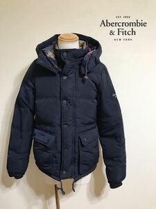 Abercrombie & Fitch アバクロンビー&フィッチ 中わた アウター ジャケット フーディー サイズM 長袖 ネイビー 