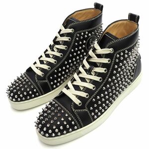 K02482 未使用品 Christian Louboutin/スパイク レザースニーカー 【サイズ：39.5】 ブラック LOUIS FLAT CALF/SPIKES 