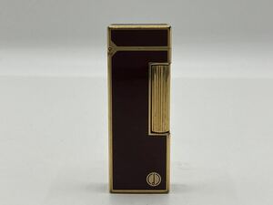 240605535004 dunhill ダンヒル ガスライター ライター ローラー式 ゴールド ワインレッド 喫煙具 着火未確認 現状品 中古