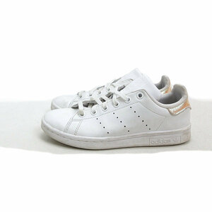 y■【22cm】アディダス/ADIDASスタンスミスSTANSMITHフェイクレザースニーカー■白KIDS/51【中古】