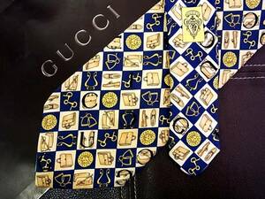 ●5-1759在庫処分SALE●グッチ【GUCCI】「靴・鞄・ブーツ・アパレル柄」ネクタイ