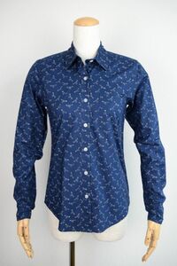 ★ 美品 Steven Alan　USA製　INDIGO　総柄長袖シャツ　P