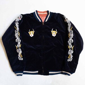 【雰囲気抜群】 WAREHOUSE 【MATADOR SOUVENIR JACKET】40 ウエアハウス 別珍 スカジャン パープル リバーシブル 刺繍 u2412159