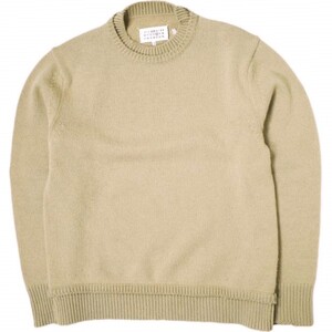 MAISON MARGIELA 4 14 メゾンマルジェラ 22AW Elbow Patch Sweater 5G エルボーパッチクルーネックニット SI1GP0001 S18064 S BEIGE g15625