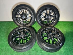 【2410-245】RAYS レイズ HOMURA ホムラ 2×7AG 19×8J+45 PCD114.3 5穴 TOYO トーヨー メッキ 225/55R19 ラジアルタイヤ 