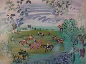 Raoul Dufy、ラウル・デュフィ　LE CHAMP DE COURSES A ASCOT、希少画集画、新品高級額、額装付、状態良好、送料込み、fan