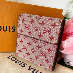 LOUIS VUITTON ルイヴィトン モノグラムミニ ポルトビエカルトクレディモネ チェリー　9 ピンク　レッド　レディース　