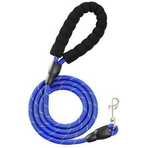 爽やかな人気カラーブルーのわんちゃんリード女性にも持ちやすいソフトグリップハンドル丈夫な登山ロープ使用ペット犬
