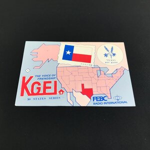 希少 ベリカード FEBC RADIO INTERNATIONAL KGEI アメリカ 1980年代 受信報告証明書 QSL S12-91