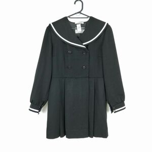 1円 ワンピース 上着 冬物 白1本線 女子 学生服 岡山倉敷中央高校 黒 制服 中古 ランクB EY5496