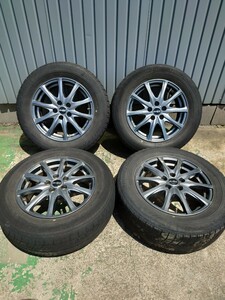 中古タイヤ 195/65R15 アルミホイール 4本セット ユーロスピード 15ｘ6J 5 100 45 ノア ボクシー