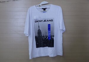 d64-27799 DKNY JEANS レディース Tシャツ ホワイト 白色 US/L JP/XL 半袖