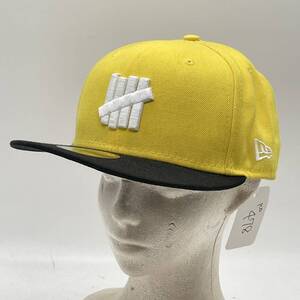 KO478□UNDEFEATED × NEW ERA アンディフィーテッド × ニューエラ キャップ 帽子 59FIFTY 7 3/8 58.7㎝ イエロー