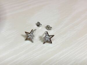 ジルコン & シルバー925 星 ピアス スター