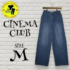 【CINEMA CLUB】ワイドデニムパンツ　ジーンズ　ウエストバックゴム