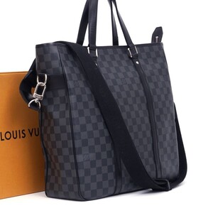 【極美品】 ルイヴィトン Louis Vuitton ダミエ グラフィット タダオ ブラック系 2WAY トートバッグ ビジネスバッグ メンズ 1231