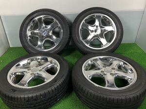 社外品　15インチ　5.5J +42 4穴/100 DUNLOP LE MANS 185/55R15 82V 2017年　4本セット　パッソ フィット マーチ ノート デミオ スイフト