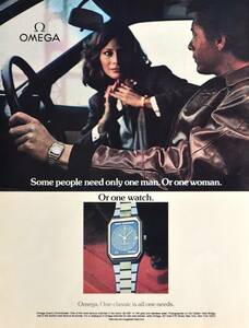 稀少・時計広告！1980年オメガ 時計広告/Omega Quartz Chronometer Watch/K