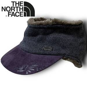 新品 THE NORTH FACE ノースフェイス 防寒 保温 裏ボア 裏フリース フライト サンバイザー キャップ 帽子 アウトドア 秋冬 ◆B4838