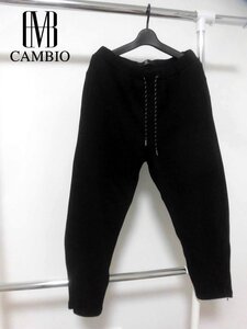 CAMBIO カンビオ/裏フリース スウェットパンツ S/テーパード スウェット イージーパンツ/ジョグパンツ/メンズ/黒/程度良好