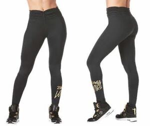 Zumba Love Rushed High Waisted Leggings [Bold Black) ズンバウェア　ゴールドロゴ　ラブ　レギンス　ブラック黒