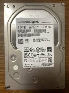 【使用時間・少】Western Digital ウェスタンデジタル Ultrastar DC HC330 WUS721010ALE6L4 3.5インチ HDD 10TB（使用時間：70時間未満）