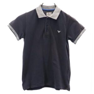 アルマーニジュニア 半袖 ポロシャツ 8A グレー系 ARMANI JUNIOR 鹿の子 キッズ