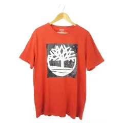 ティンバーランド Timberland Tシャツ 半袖 コットン プリントデザイン ロゴ XL 赤 レッド /AO3