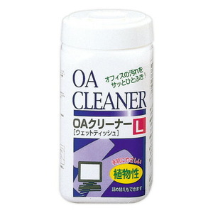 （まとめ買い）プラス OAクリーナー ウェットティッシュタイプ Lサイズボトル 本体 120枚入 OC-200 〔3個セット〕