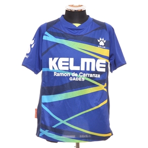 〇462348 KELME ケレメ ケルメ ◯プラクティスシャツ Tシャツ 半袖 サッカー フットサル サイズS メンズ ブルー プリント