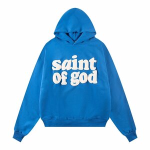 FEAR OF GOD x Saint michael Saint of God フィアオブゴッド Hoodie 上着 パーカー ブルー 希少 中古 Mサイズ