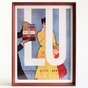 LEFEVRE-UTILE LU リュ 1955年 ビスケット ルネ・グリュオ Rene Gruau フランス ヴィンテージ 広告 額装品 ポスター 稀少