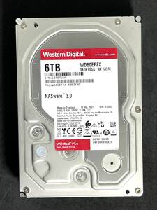  ★ 6TB ★ WD RED Plus　/　WD60EFZX 【使用時間：89ｈ】2021年製　稼働極少　Western Digital RED Plus 3.5インチ内蔵HDD　