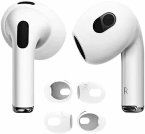 ホワイト AirPods 3 【4個入り】ELYBYYLE for AirPods 3 イヤーピース 2024 シリコーン製イヤホ