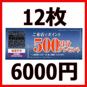 ノジマ ご来店でポイント500円分 12枚■2407最新Nojima株主優待券クーポン券金券商品券買物券電化製品来店ポイント2枚4枚6枚8枚9枚10枚11枚