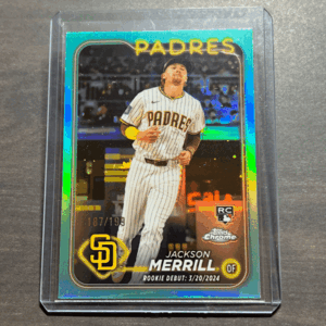 Jackson Merrill RC Aqua Refractor /199 2024 Topps Update Chrome Baseball MLB