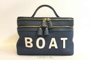 二子玉) ANYA HINDMARCH アニヤハインドマーチ ヴァニティケース VANITY KIT BOAT 定価72,600円 コスメバッグ 美品