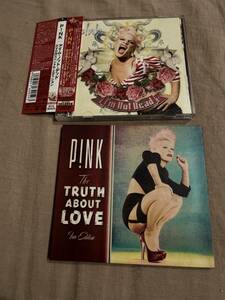 ２枚セット P!NK ピンク／ アイム・ノット・デッド(国内盤・DVD付初回盤）& The Truth About Love(DVD付、Fan Edition)