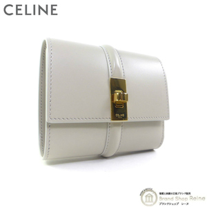 セリーヌ （CELINE） スモールウォレット 16 セーズ コンパクト 三つ折り 財布 10F52 ライトストーン（未使用品）中古